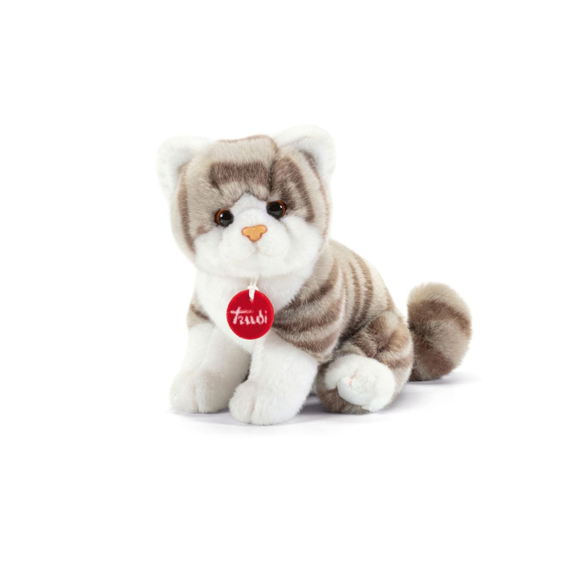 Peluche Gattino Brad tigrato grigio 18 cm