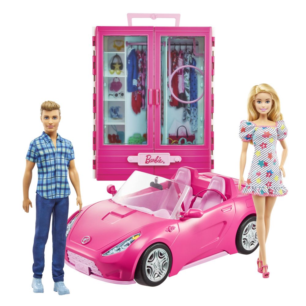 Playset Barbie & Ken Con Vestiti Alla Moda con Armadio e Veicolo