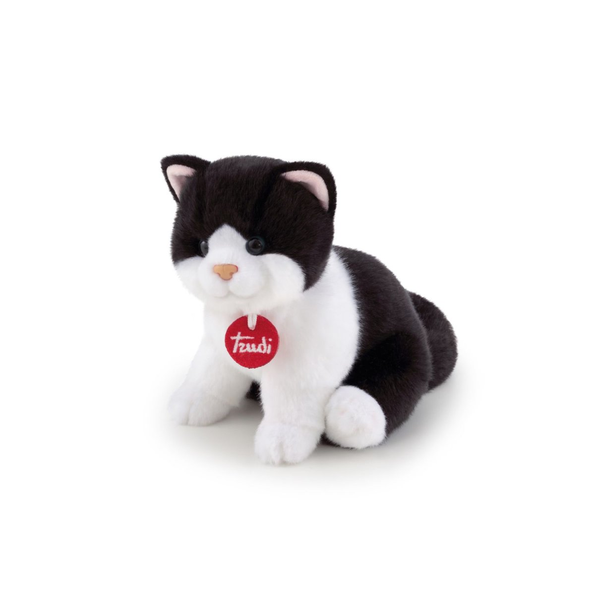 Peluche Gatto Brad bianco e nero 19 cm