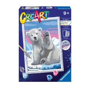 Creart Ciao ciao Orso polare, Serie D, Kit per dipingere con i numeri