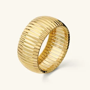 Anello a Fascia Omega Diamantato