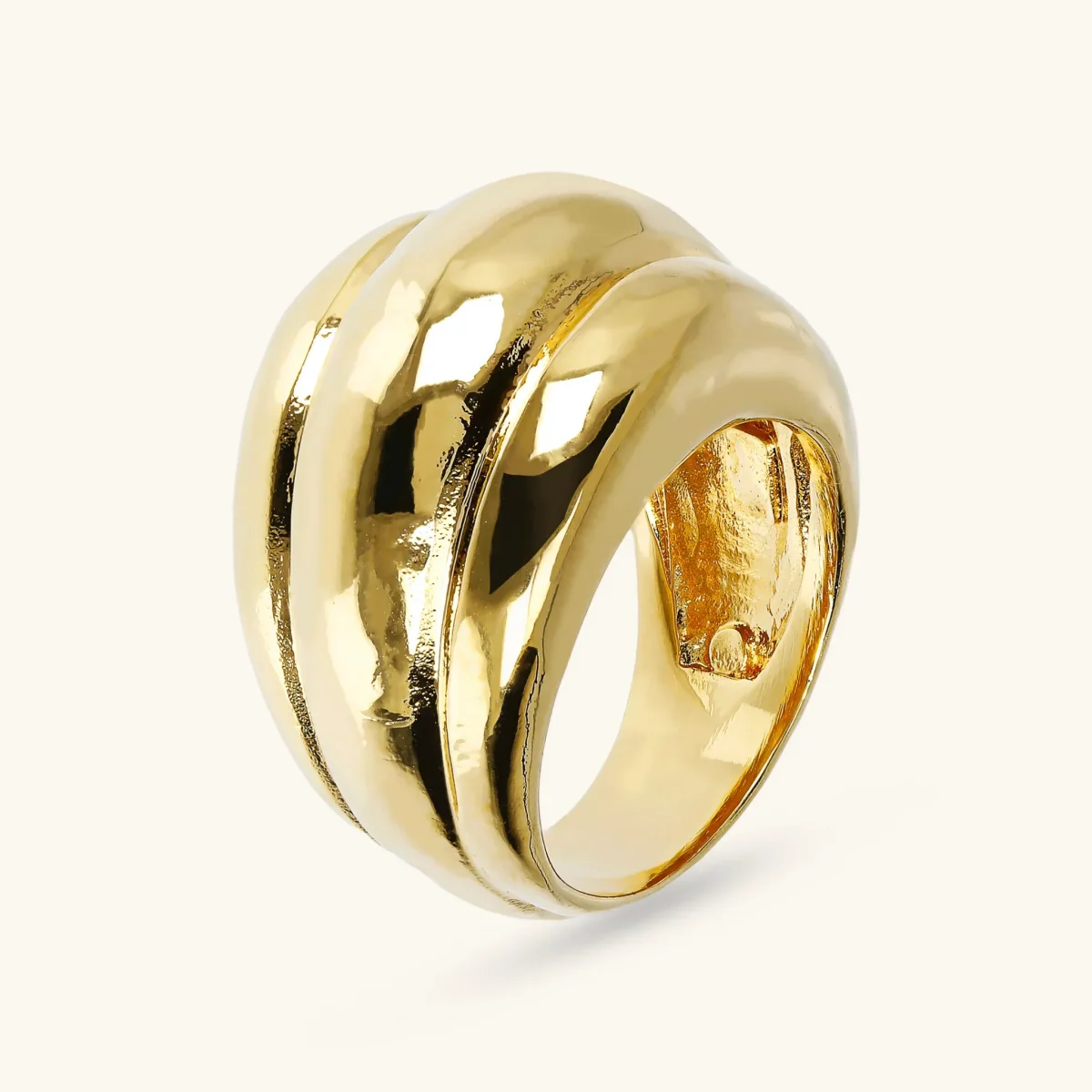 Anello a Fascia Martellato Design Triplo