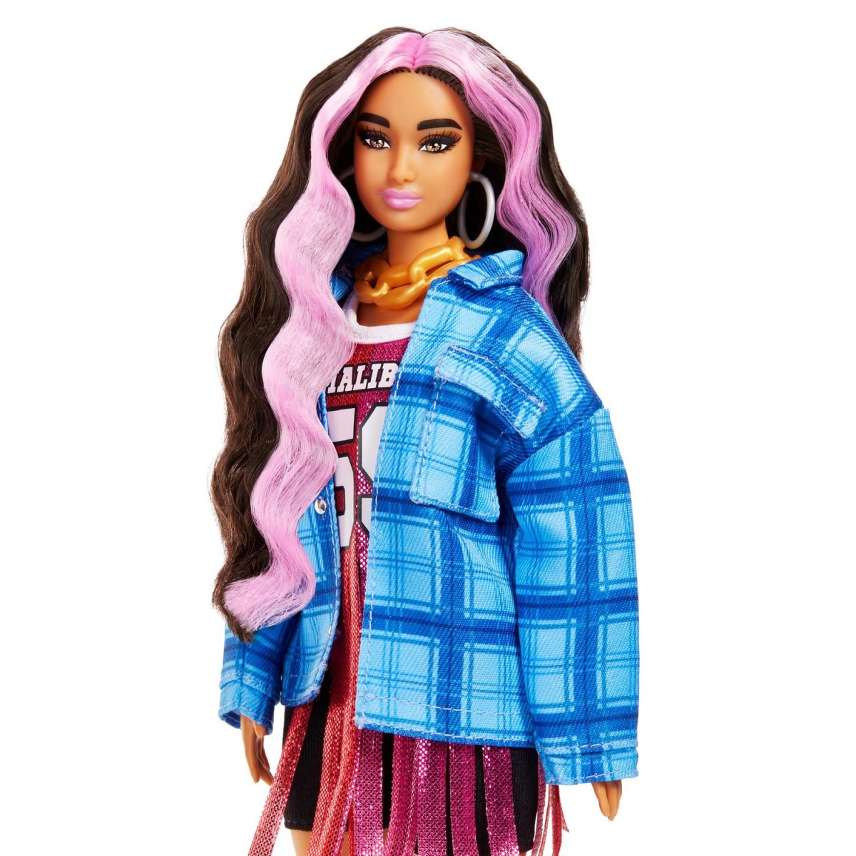 Barbie Extra Snodata con Lunghissimi Capelli Ondulati con Ciocche Rosa - immagine 6