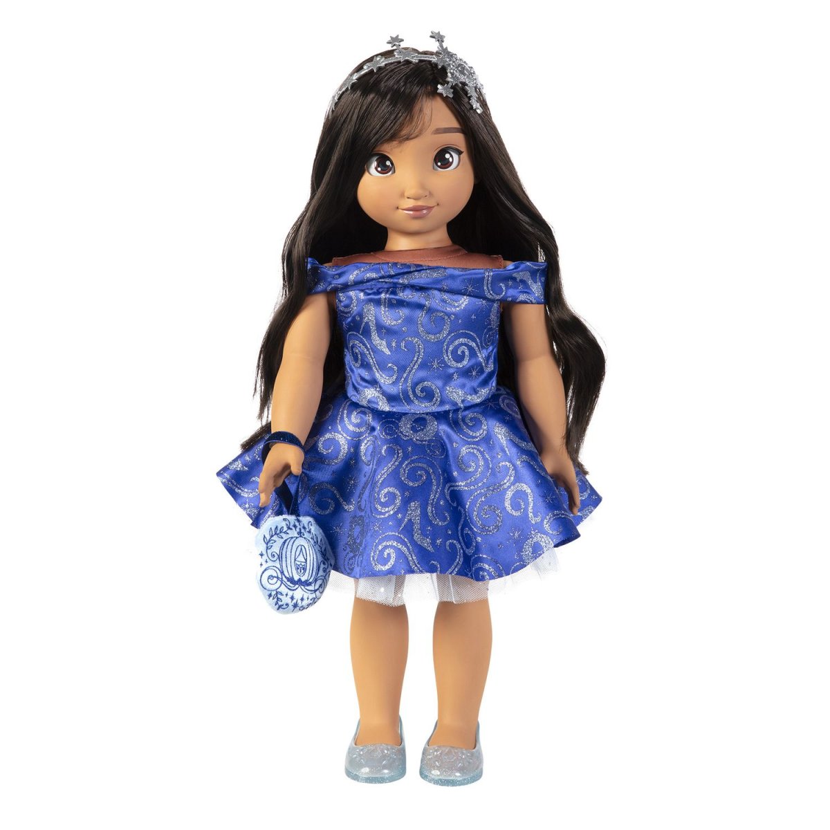 Bambola ispirata a Cenerentola con capelli lunghi e accessori 46 cm