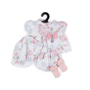 Abito primaverile bianco con fantasia floreale per My FAO Doll 40cm
