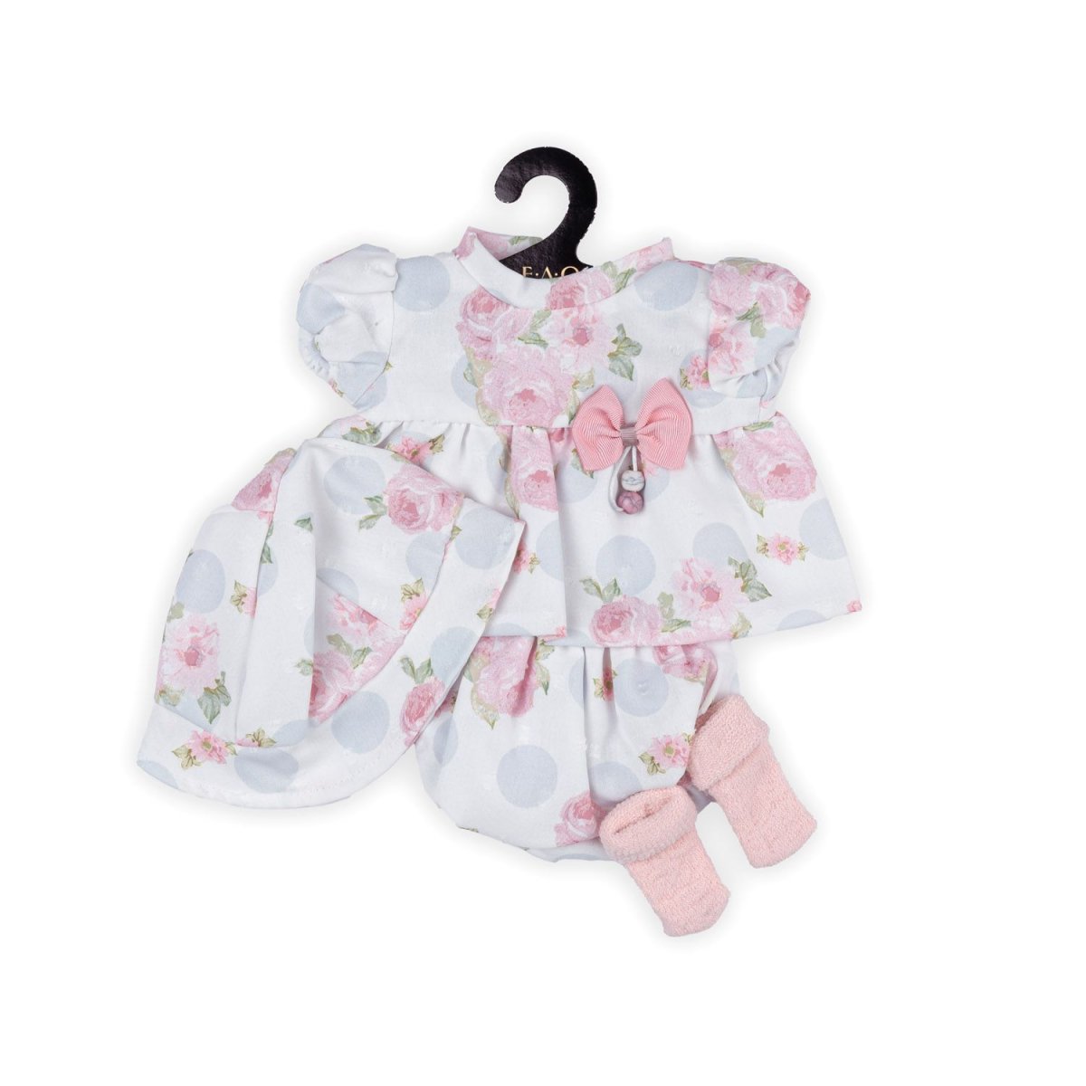 Abito primaverile bianco con fantasia floreale per My FAO Doll 40cm