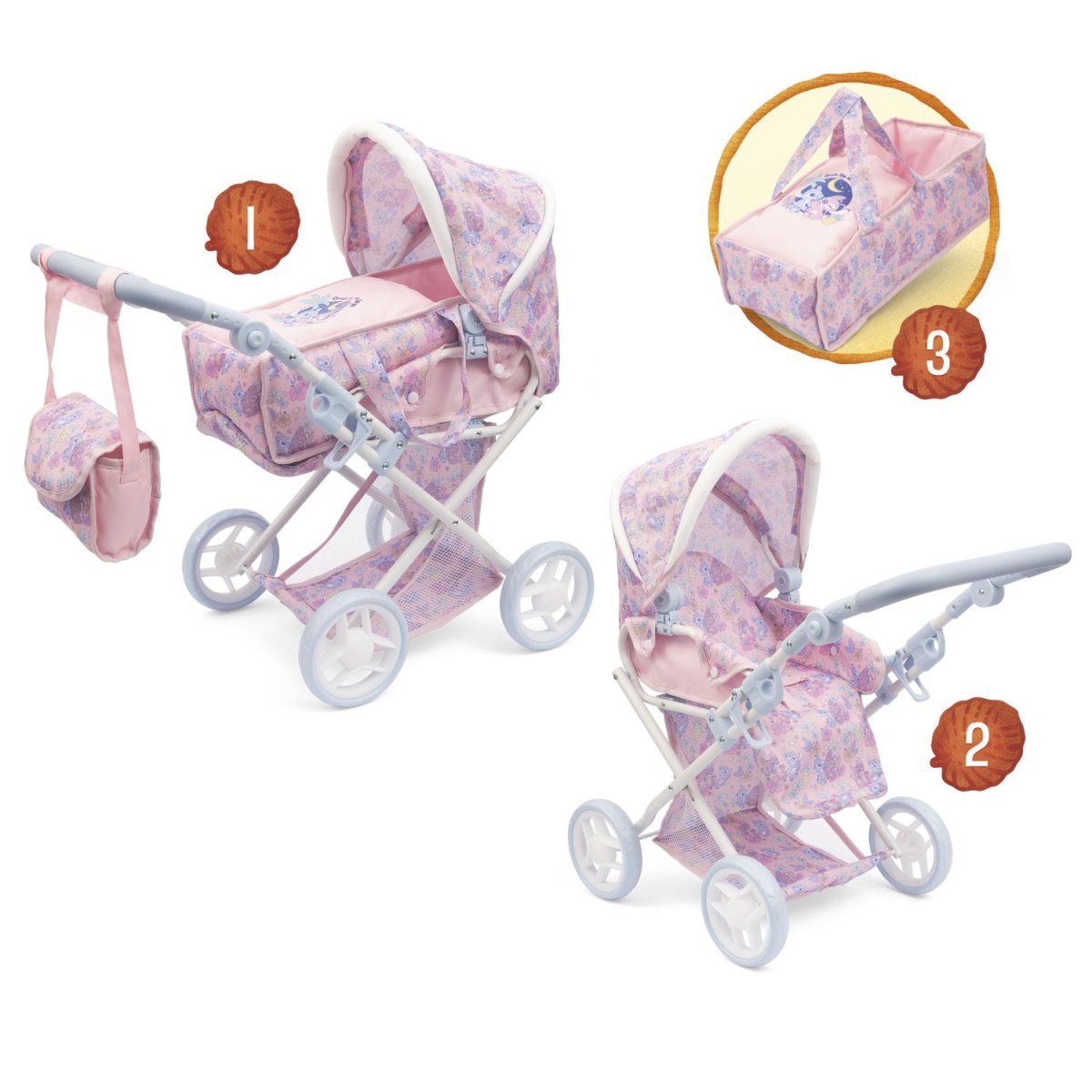 Carrozzina per bambole 3 in 1 Disney Stitch - immagine 5
